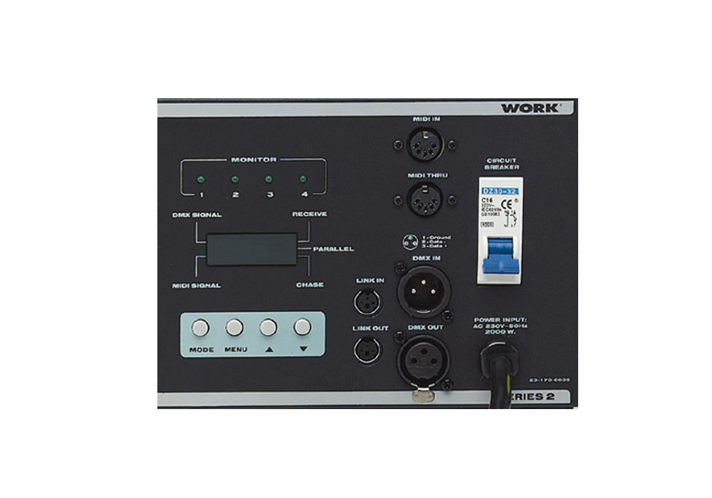 FLOODCOLOR 4 DMX Detalle del panel trasero