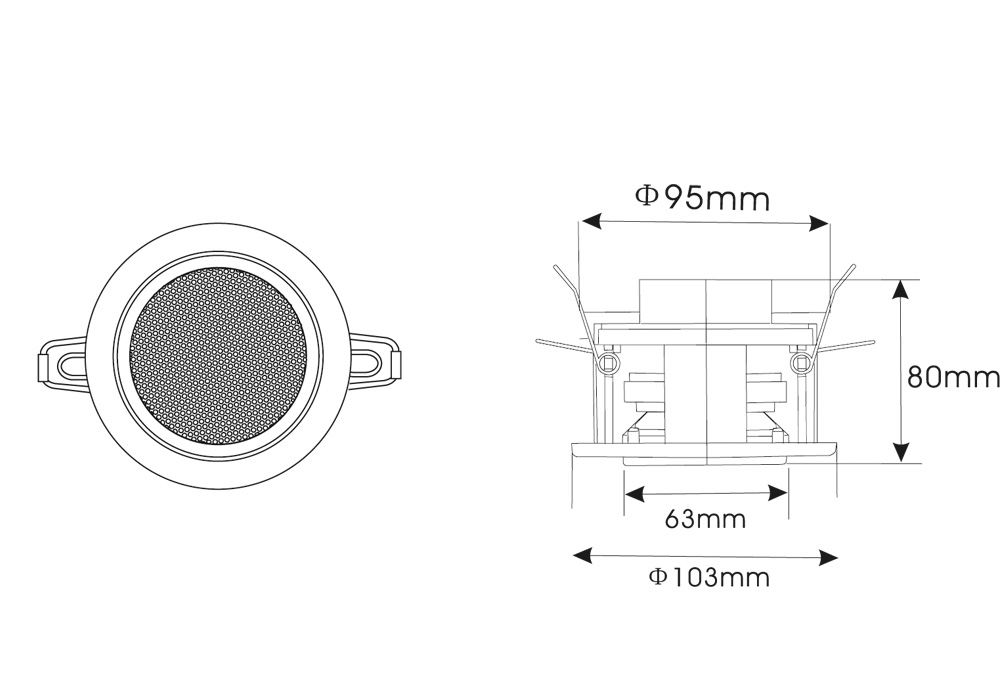 RCS 303 BT Dimensiones/Dimensions